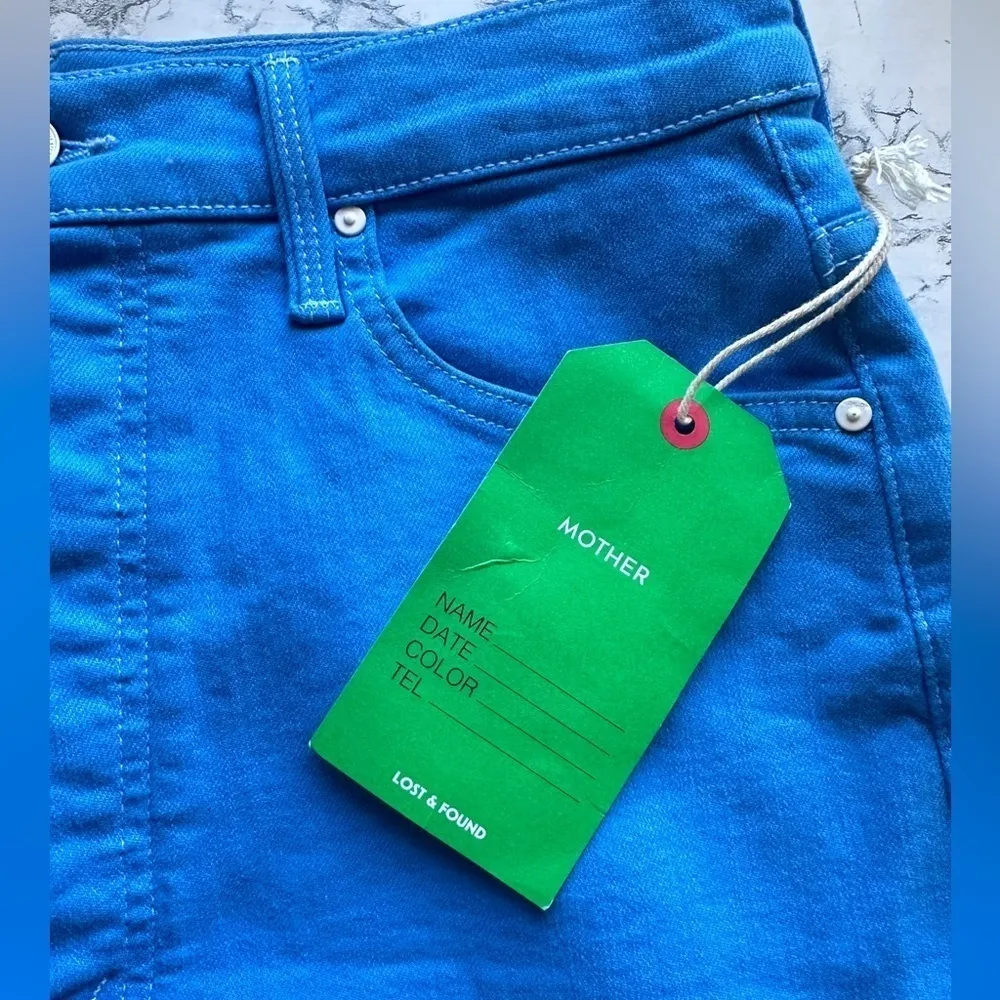 #45 NWT MOTHER Denim The Tune Up Bona Fide Short Fray in Bas Blue Aster Size 29 - Image 4