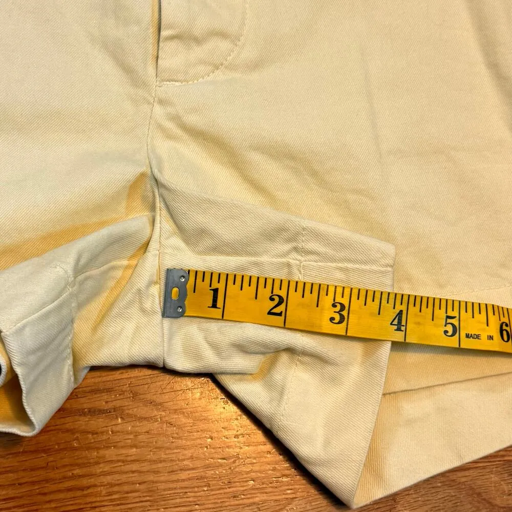 Re/Done Womens 26 Yellow Cotton Shorts Chino Trouser 90s Retro Casual Mom Spring - Image 4