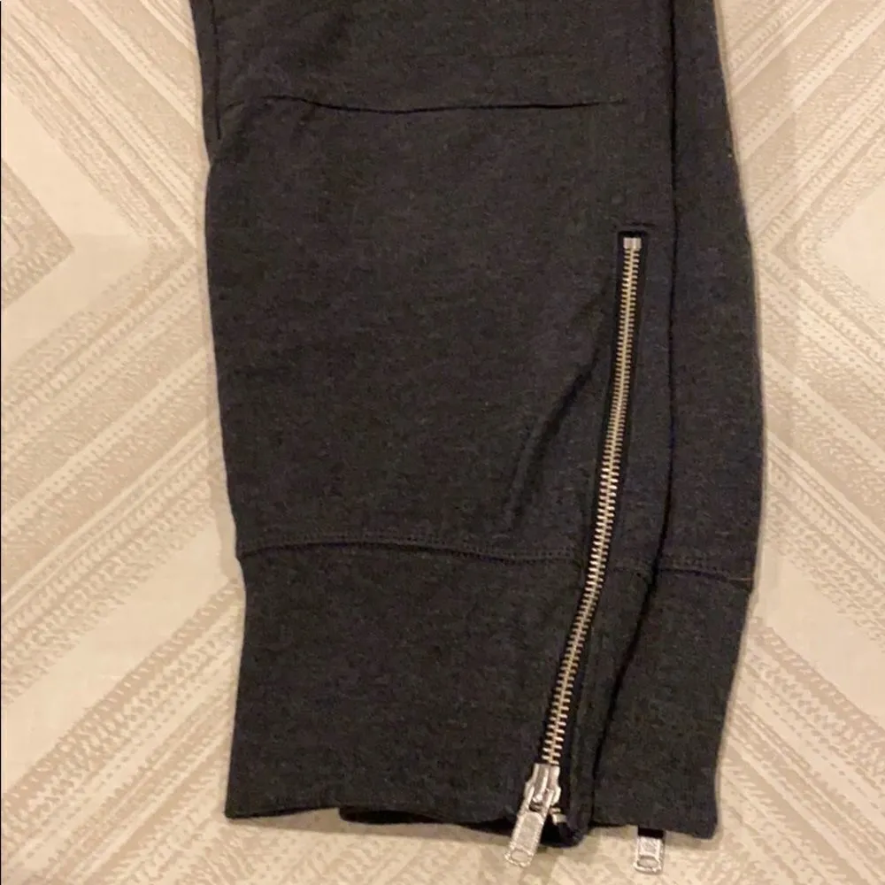 Gap Dark Grey Bottom Zipper Drawstring Joggers - Image 2