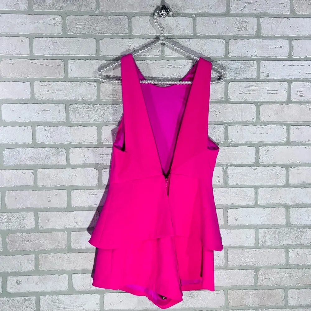 Finders Keepers Strangers in Paradise Hot Pink Peplum Playsuit Romper Size S - Image 5
