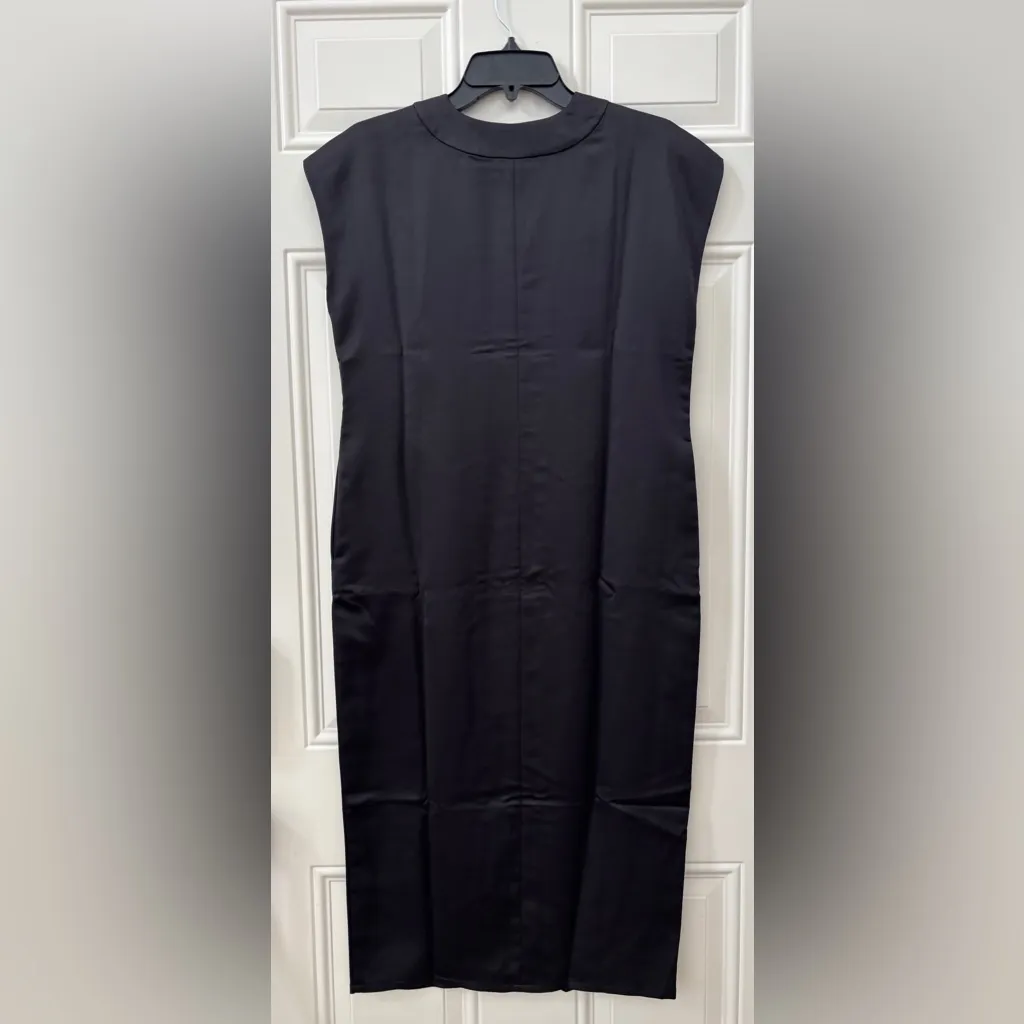 NWT Universal Standard Sleek Black V-Neck Levana Satin Caftan Dress 4XS (XS) - Image 3