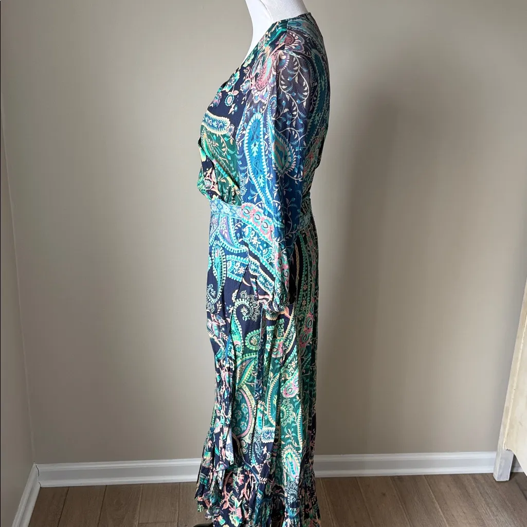 Anthropologie Amorim’s Tropical Floral Farm Rio Maxi Wrap Dress - Image 7