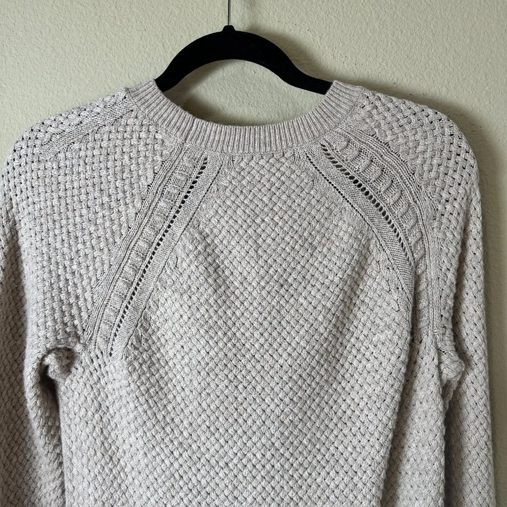 LOFT Sweater Size Large Nubby Neutral Tan Soft Knit - Image 9