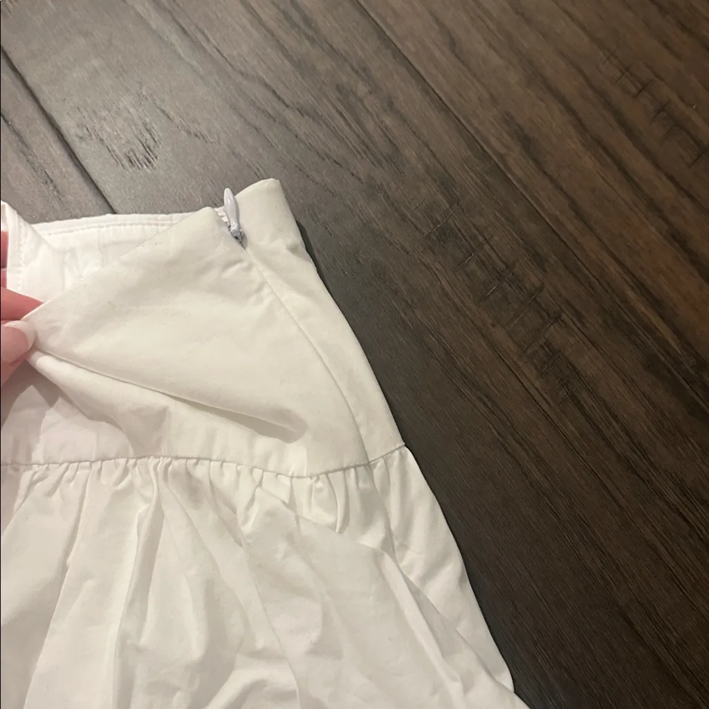NWT Abercrombie white drop waist bubble hem mini skirt Sz M - Image 4