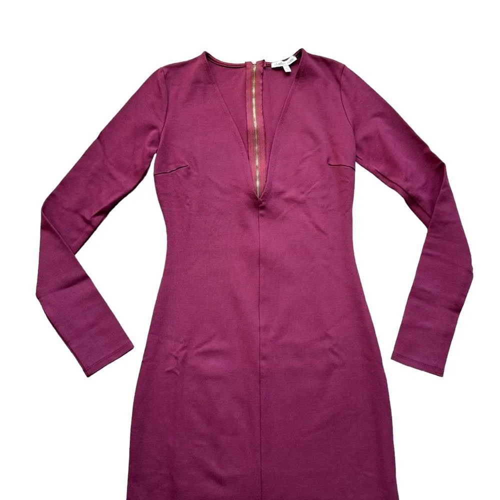 🔃Charlotte Russe Red Long Sleeve Bodycon Front Split Midi Dress - Image 5