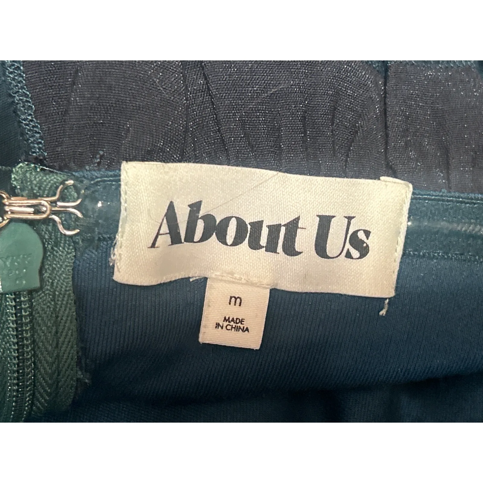 About Us Blue Silk Satin Sleeveless Strapless Ruffle Tube Bandeau Mini Dress M - Image 3