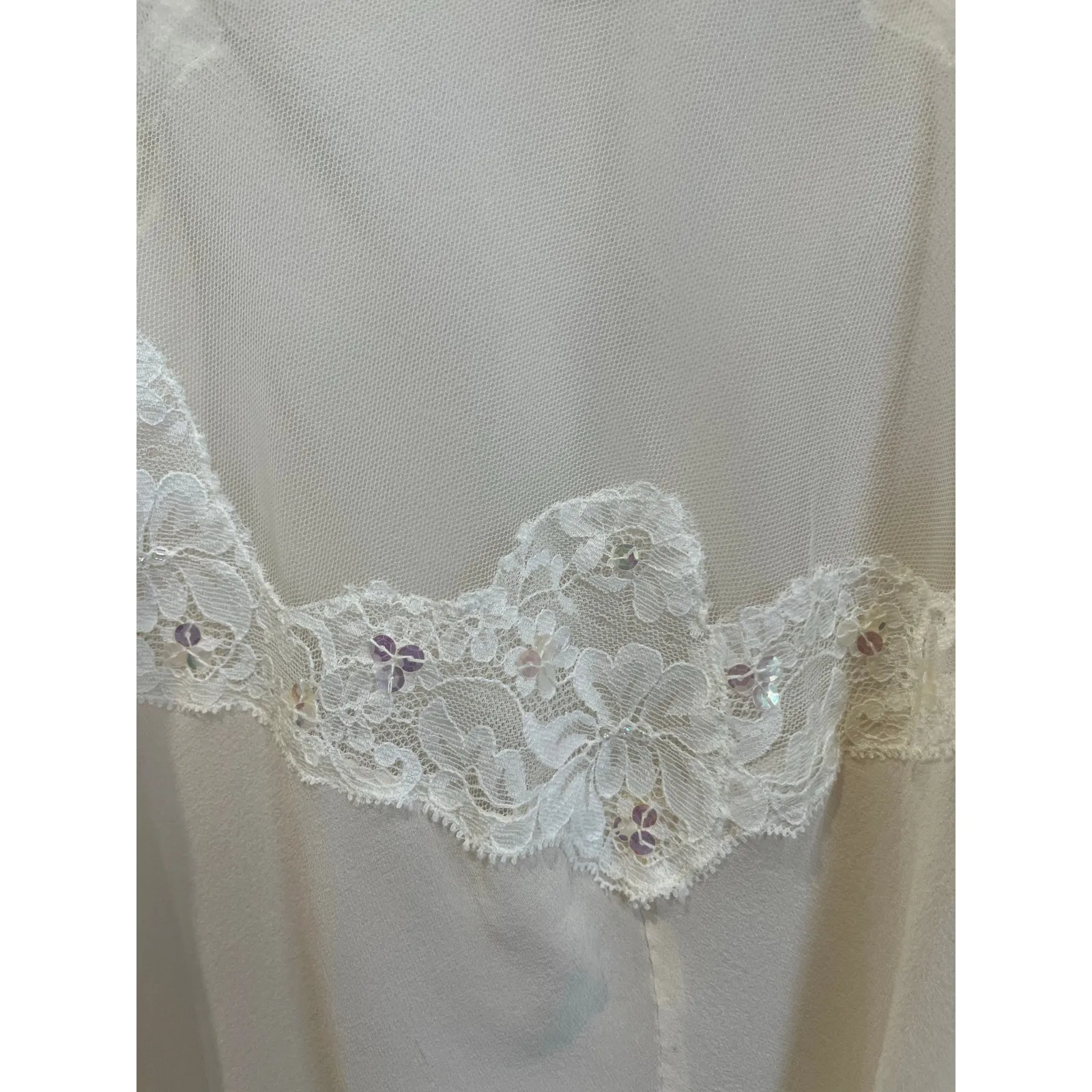 Victoria’s Secret Vintage Silk Lace Sheer Slip Mini Dress Y2K Size L - Image 9