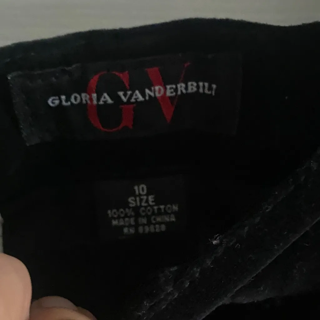 Vintage Gloria Vanderbilt high waist Black barrel Corduroy Pants - Image 4