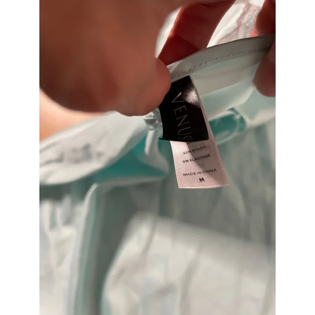 Womens Venus Lacey Silky Satiny Chemise Night Gown Stretchy Baby Blue Medium - Image 4