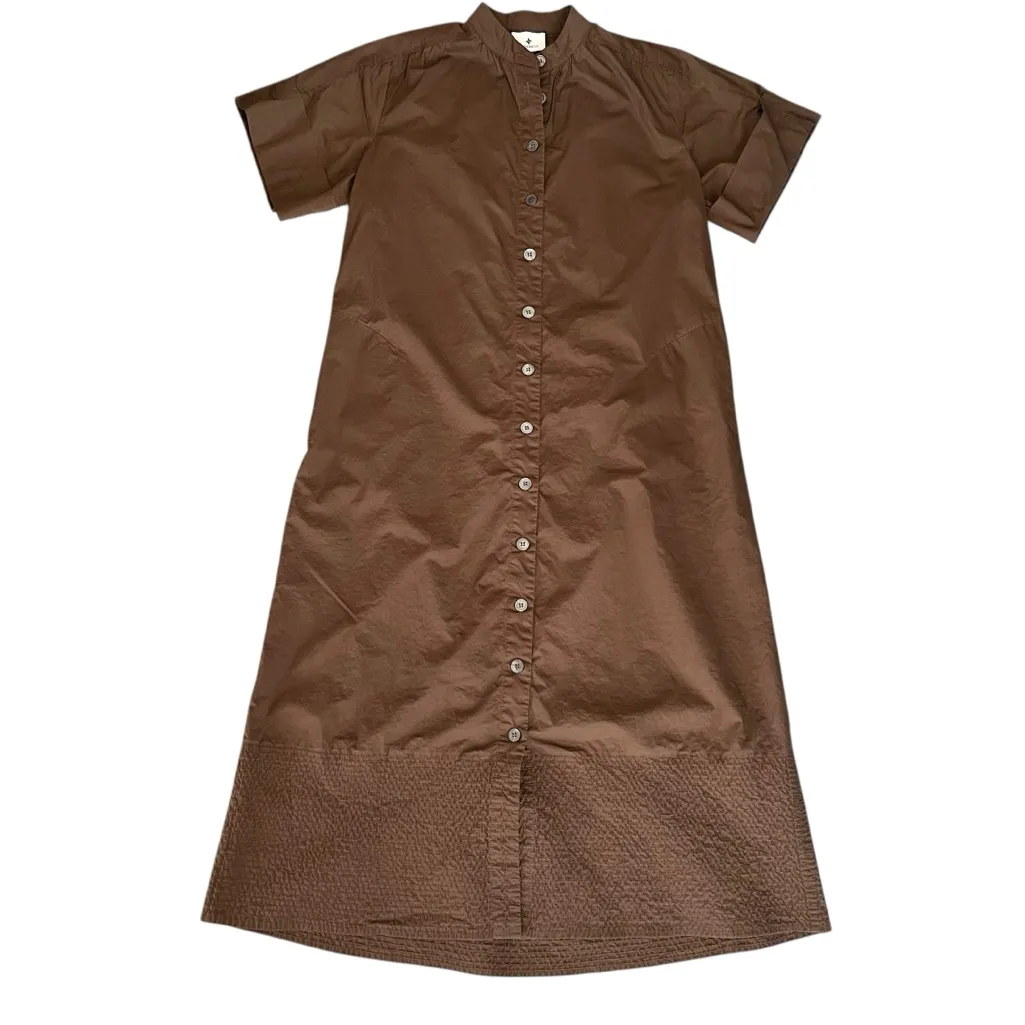 Tuckernuck Women’s Prescott Button Front Brown Cotton Midi Shirt Dress Size XXS - Image 2