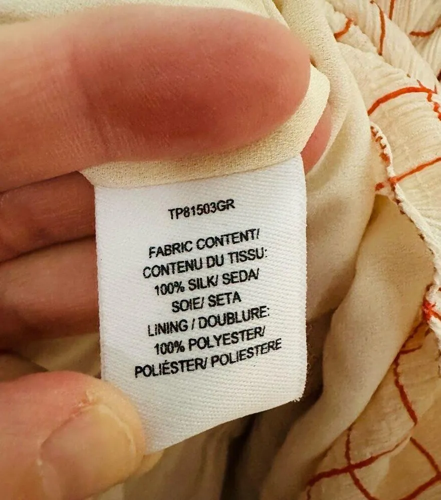 DEREK LAM 10 Crosby Cream Red Tiered Windowpane Asymmetrical Ruffle Dress Size 8 - Image 13