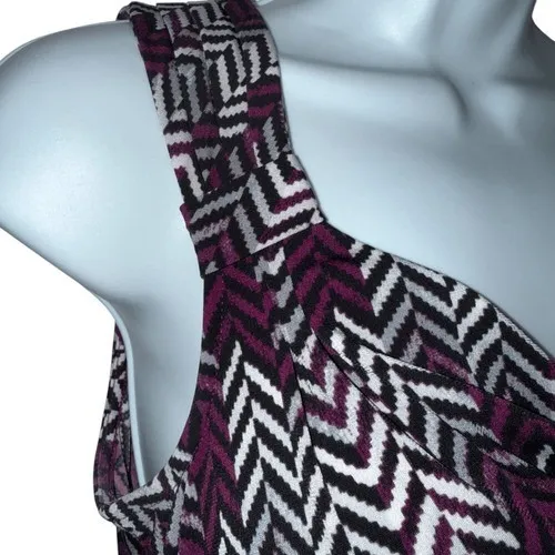 WHITE HOUSE BLACK MARKET Chevron Print Draped Neck Tank‎ Top NWOT Size XS - Image 4