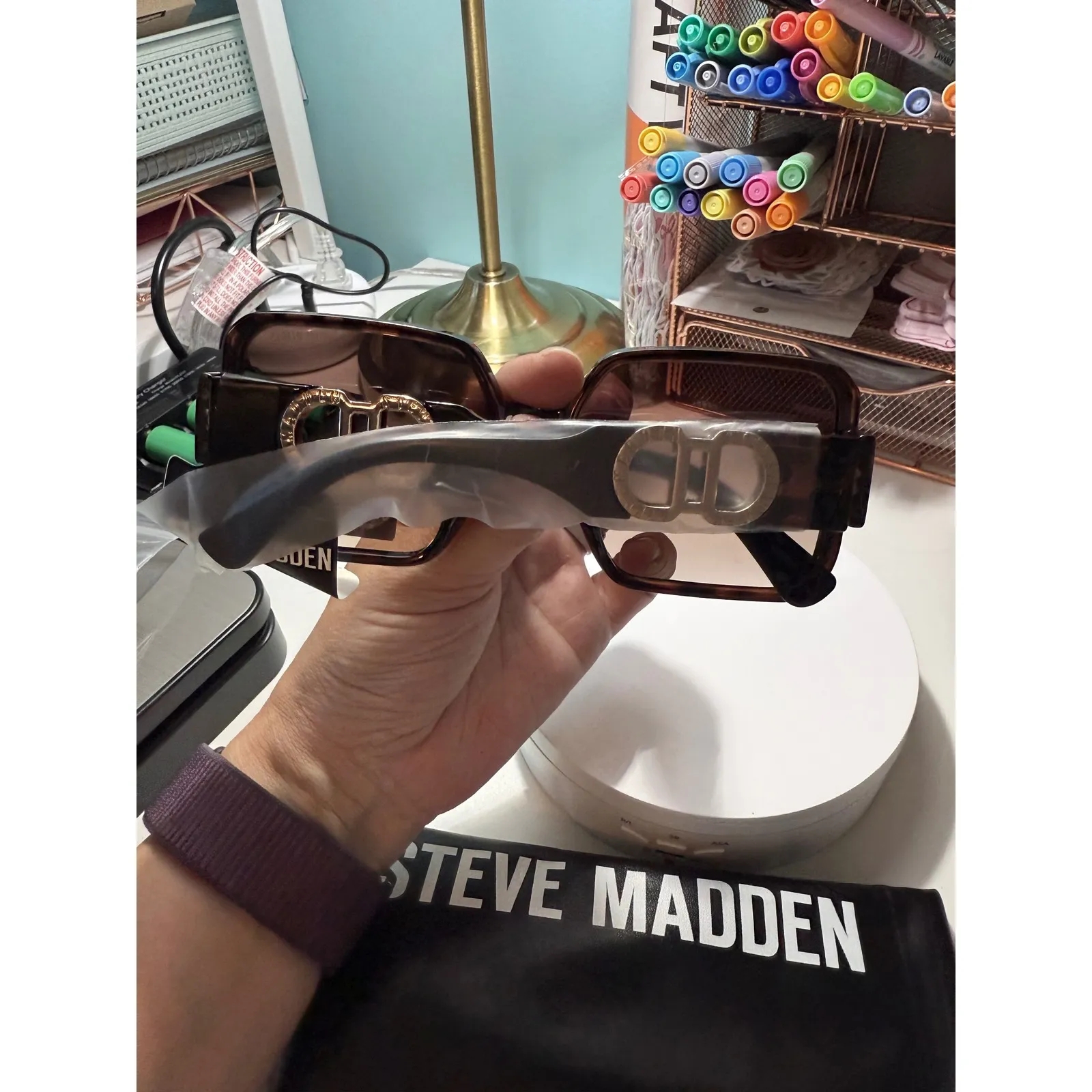 Steve‎ Madden "Aleric" Sunglasses Tortoise Brown 100 UV Protection | Casual Luxe - Image 5