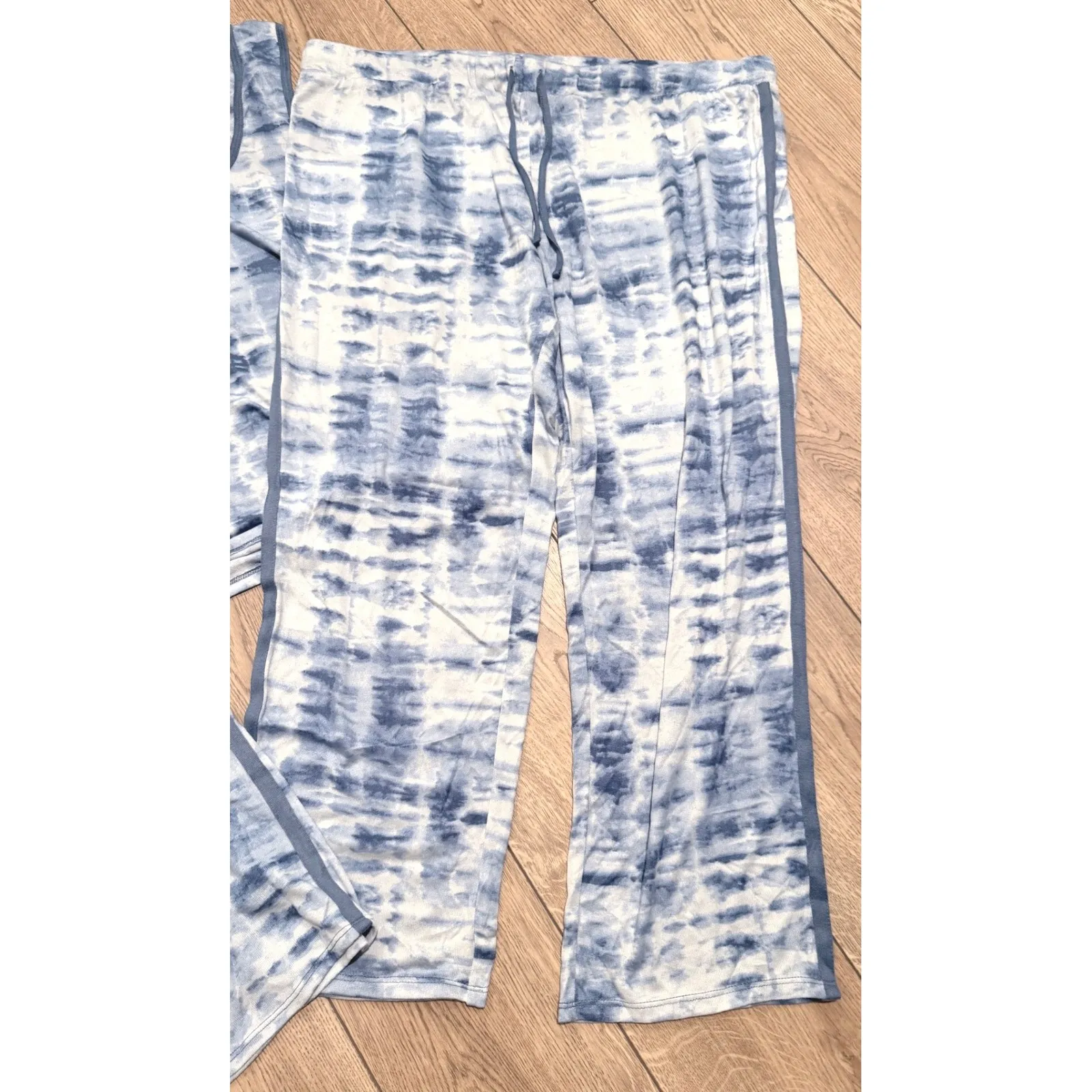 Lucky Brand Plus XXL 2X Blue Tie Dye Pajama PJ Set Tee Tank Short Pants NEW 4 pc - Image 2
