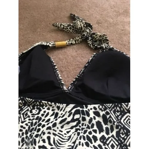 Attention Women's Graphic Print Swim Top 1 Piece Size Large Multicolor - Image 5