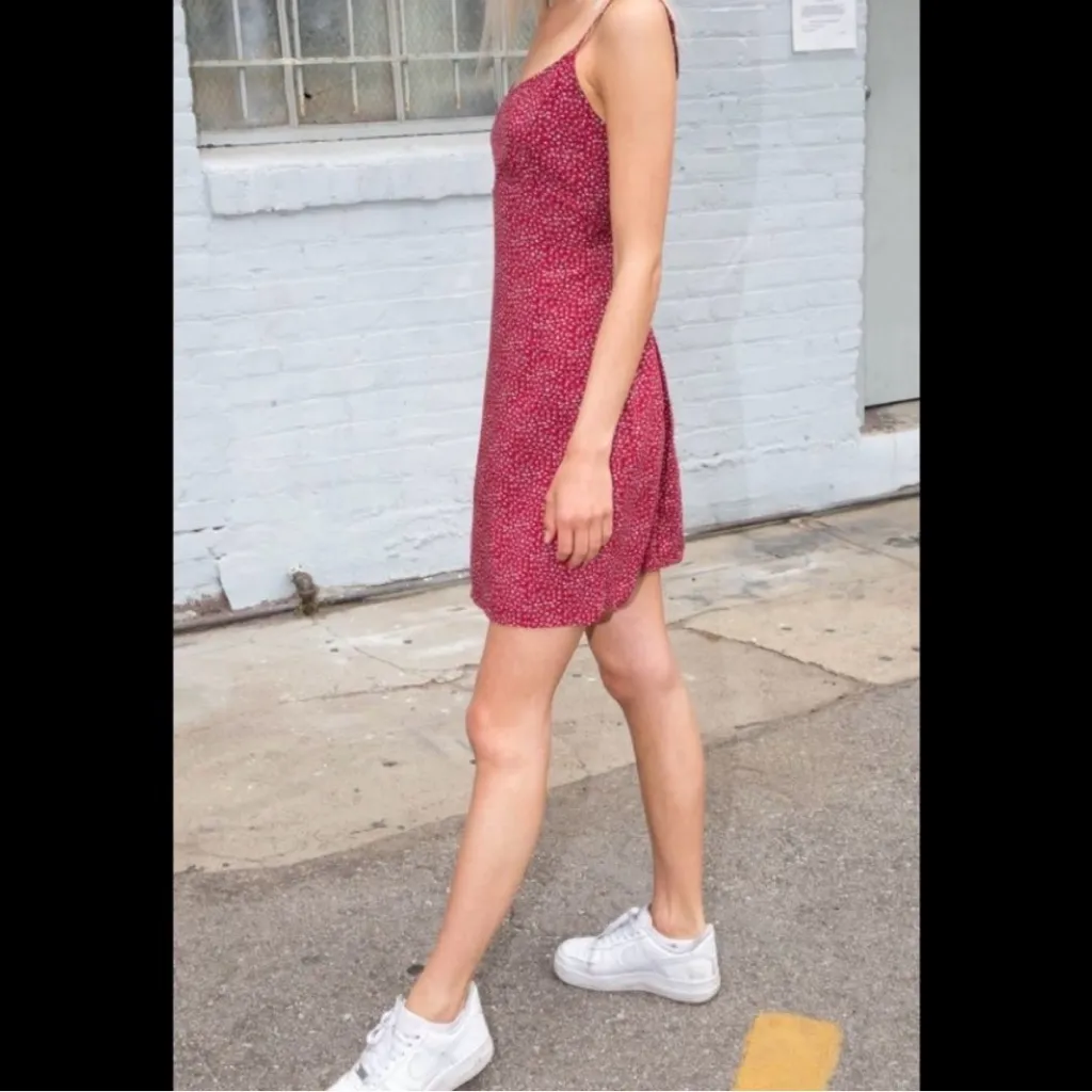 Brandy Melville Colleen Red Floral Babydoll dress - Image 2
