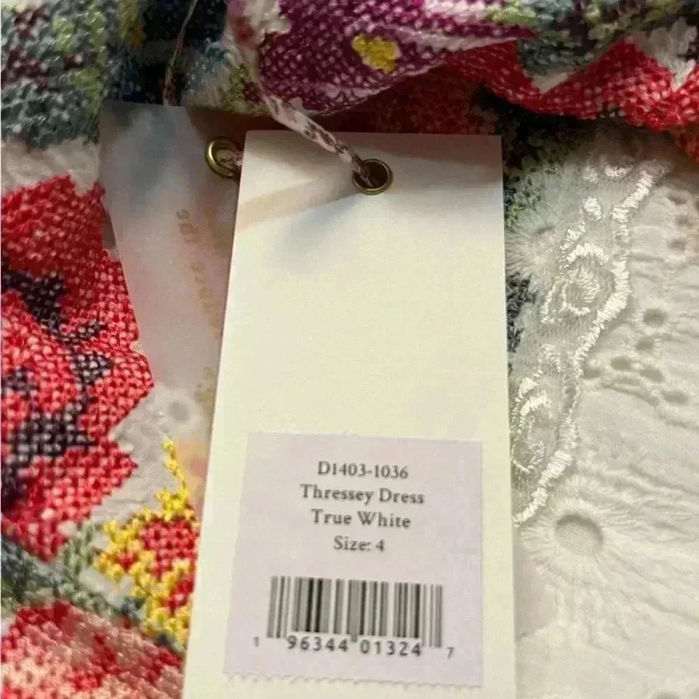 NWT LoveShackFancy Thressey Floral Embroidered Eyelet Cotton Mini Dress White 4 - Image 9