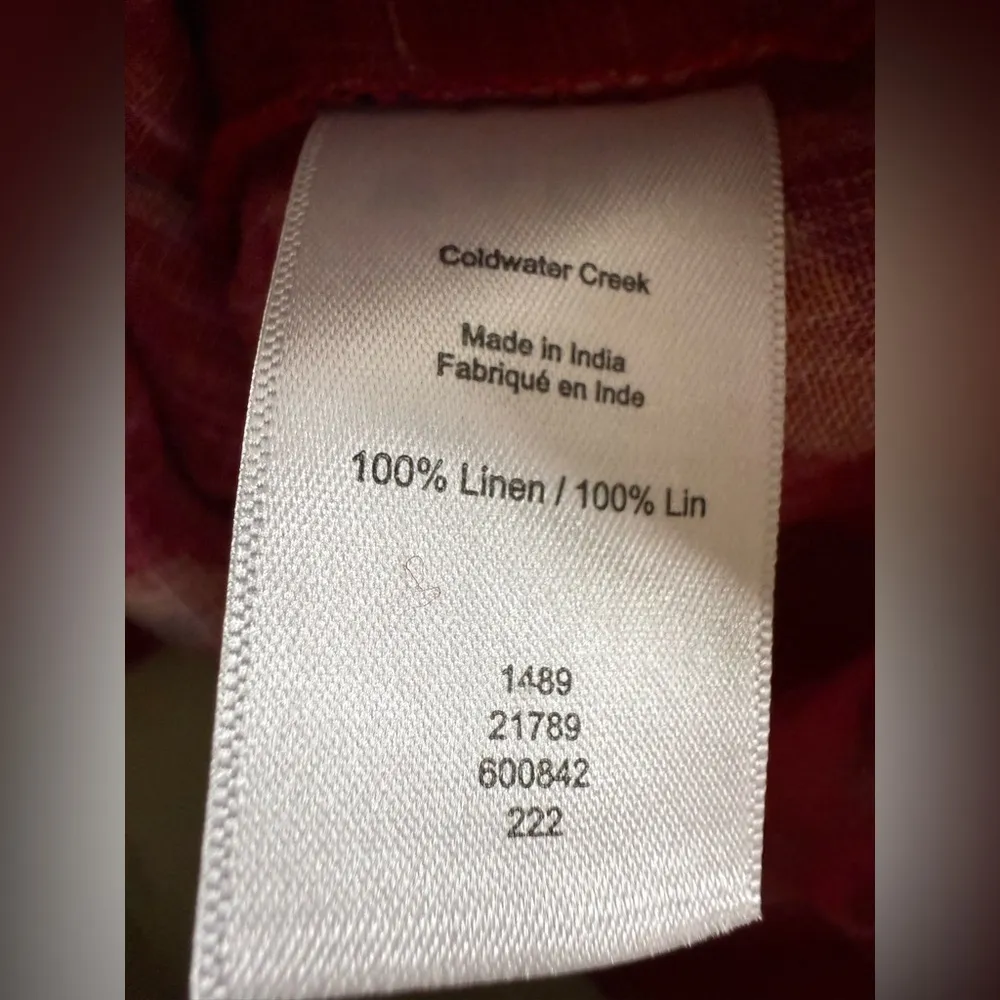 NWOT Coldwater Creek XL Midi 100% Linen‎ Dress Floral Cottagecore Lagenlook Boho - Image 5