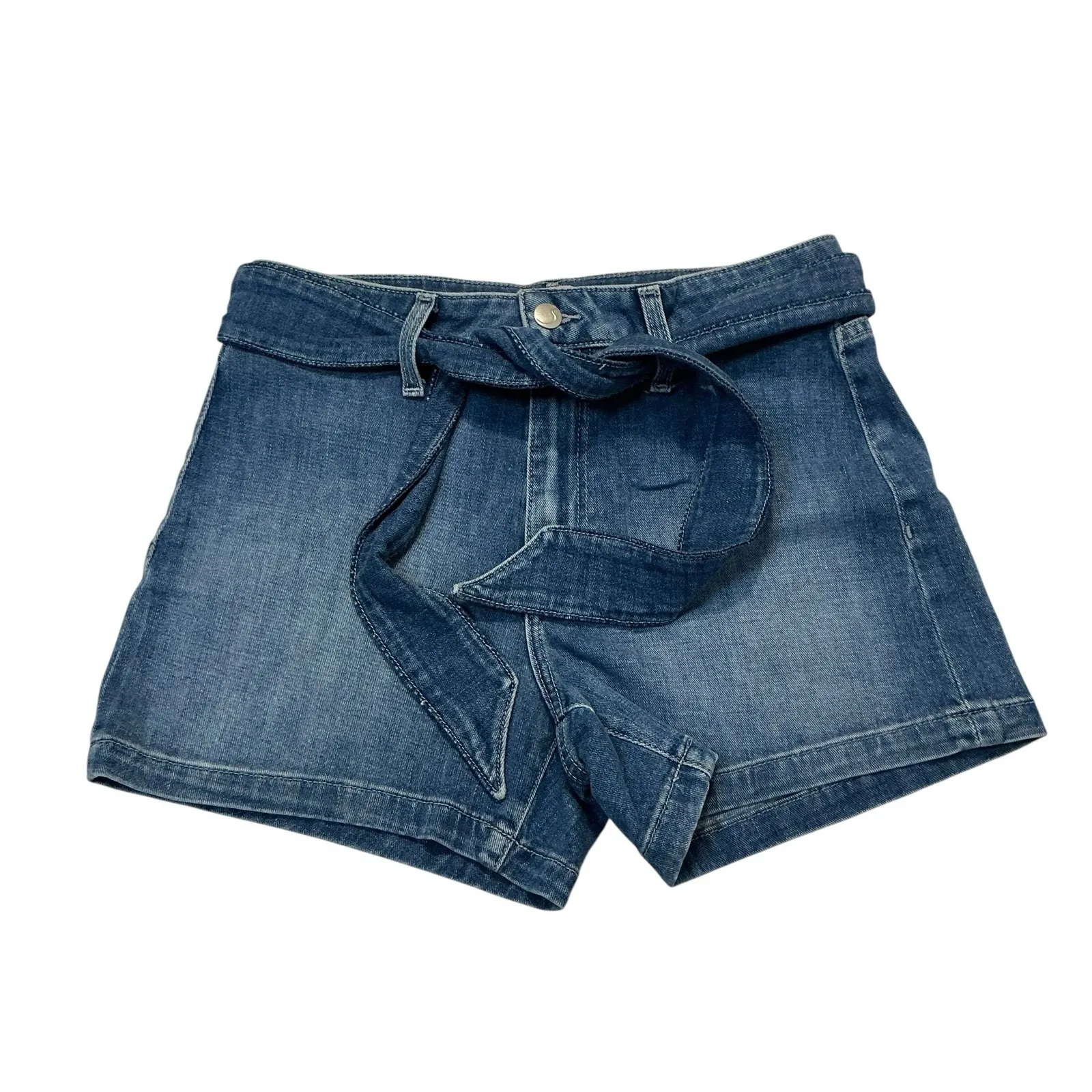 Joe's Jeans The High Rise Belted‎ Denim Shorts Size 26 - Image 2