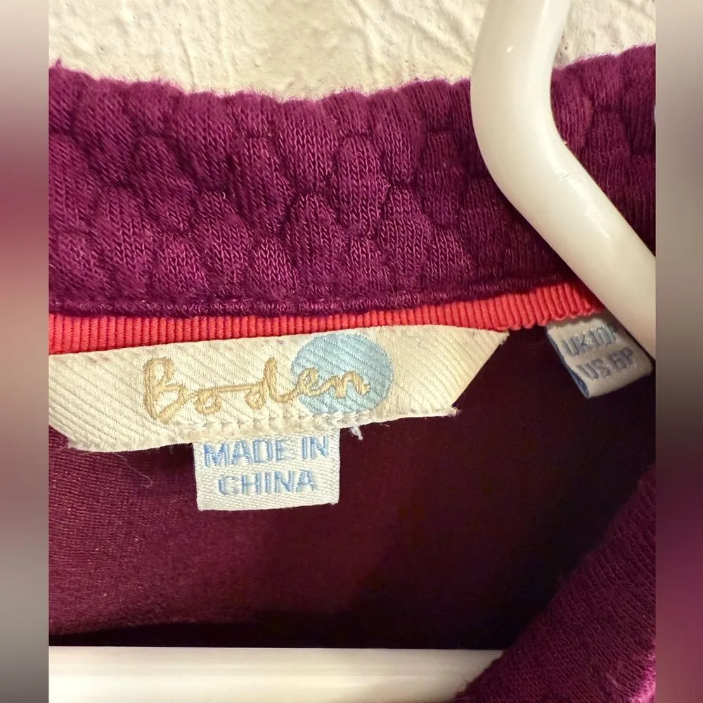 Boden Marisol Jacquard Quilted Sheath Shift Dress Burgundy 6P EUC Purple - Image 3