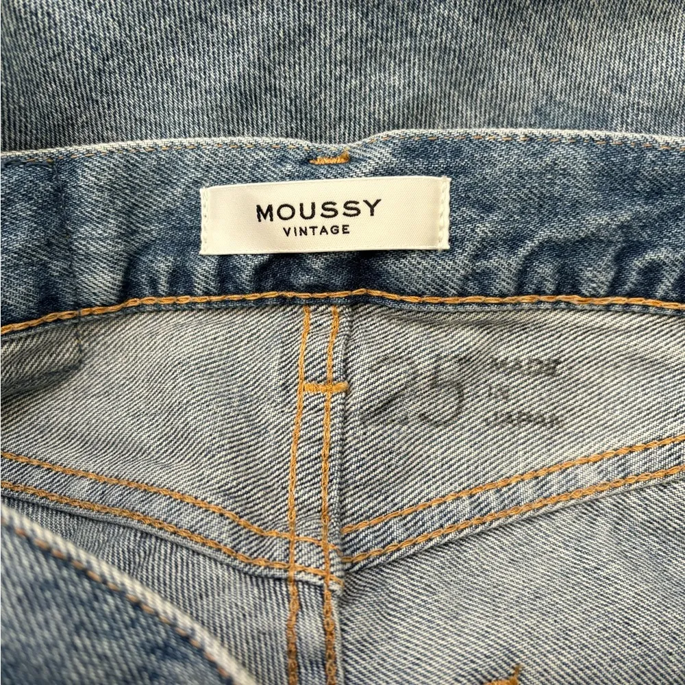Moussy vintage Jean shorts Bermuda distressed denim   Japan button fly sz 25 - Image 7