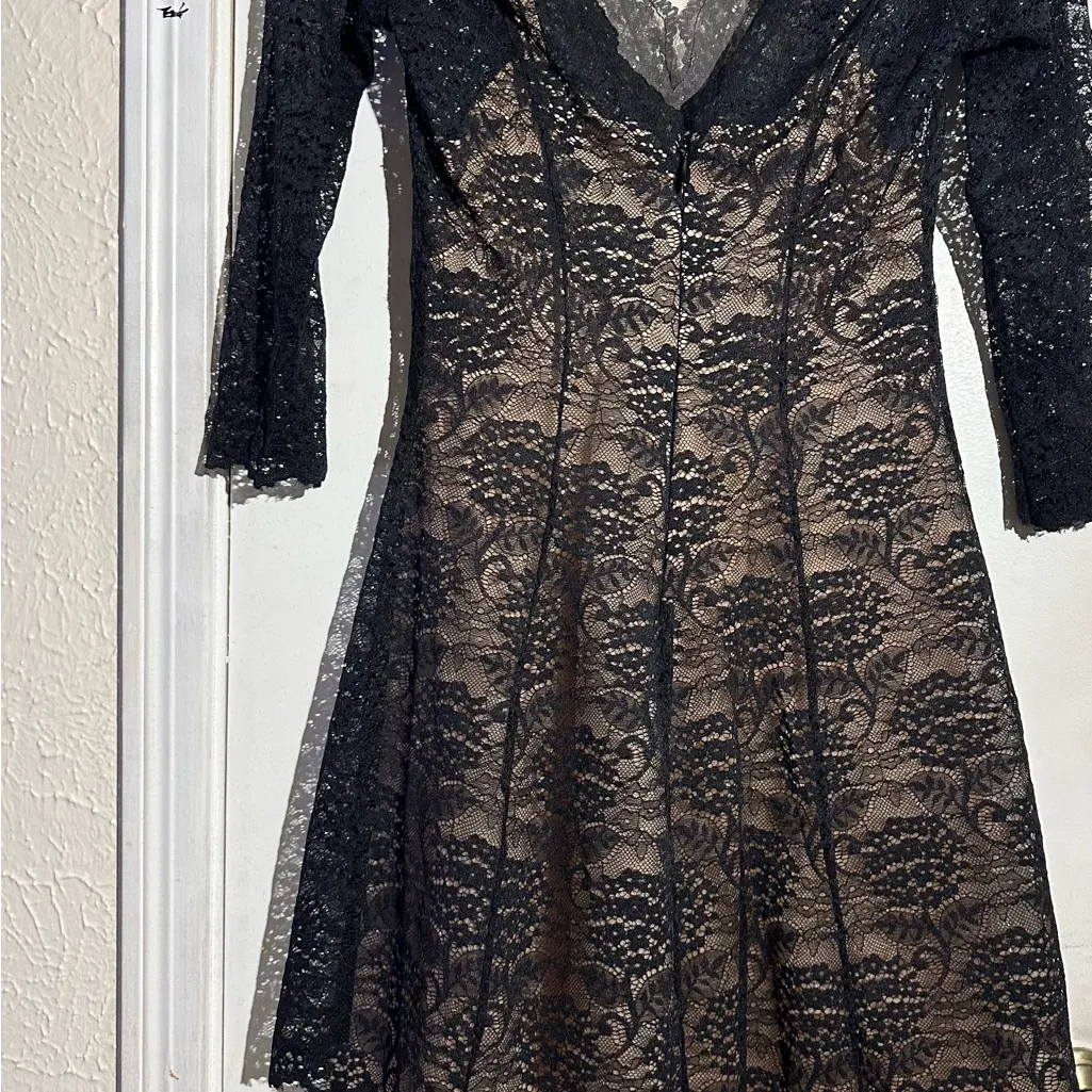 bebe Black Lace Wedding Dress - Image 4