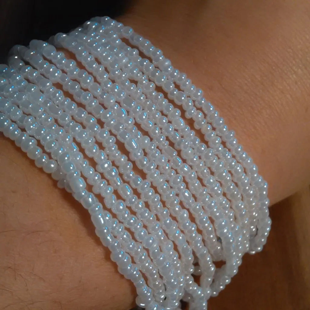 White Glass Seed Bead Multi - Image 6