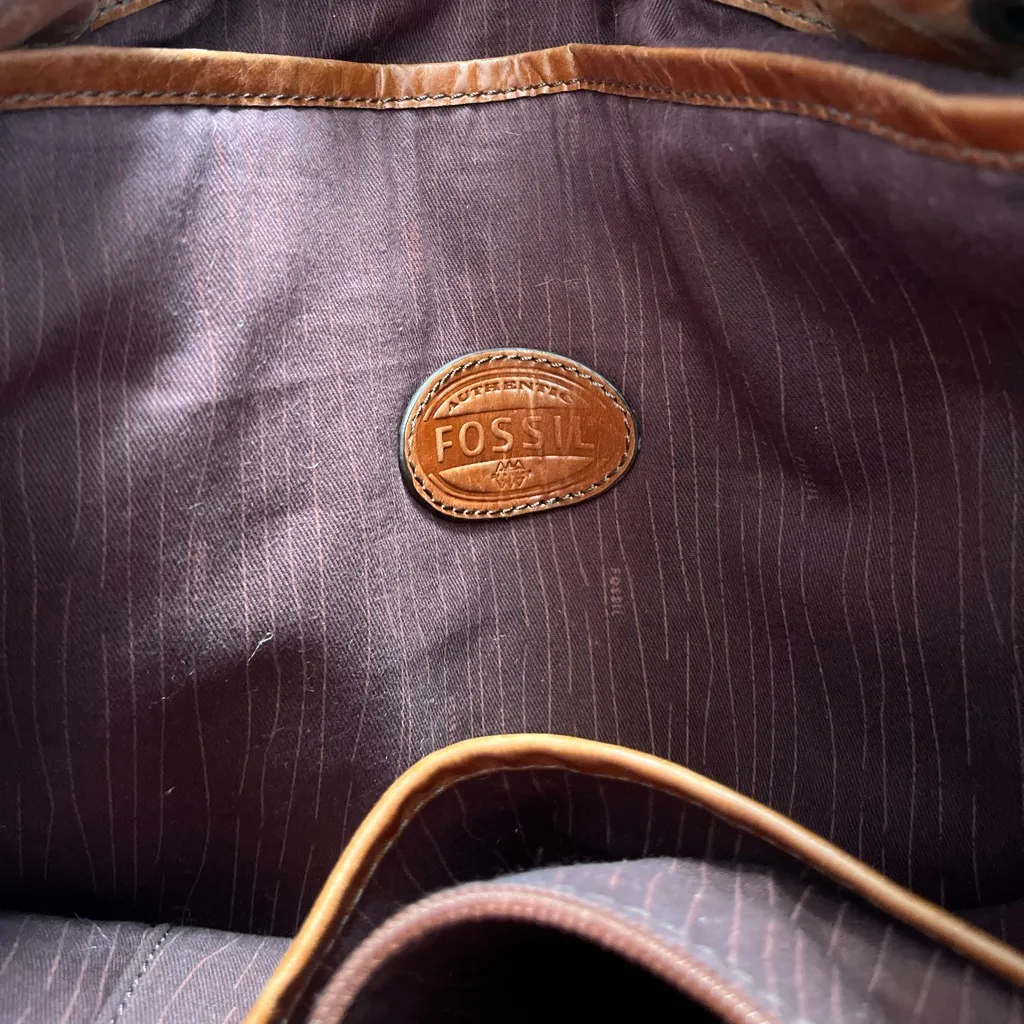 Fossil  brown leather backpack - Image 7