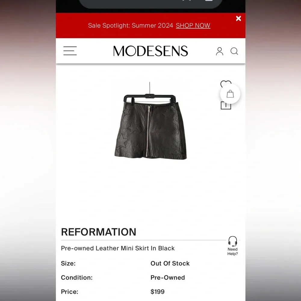 Reformation black genuine butter soft  leather star skirt size 4 EDGY micro - Image 16