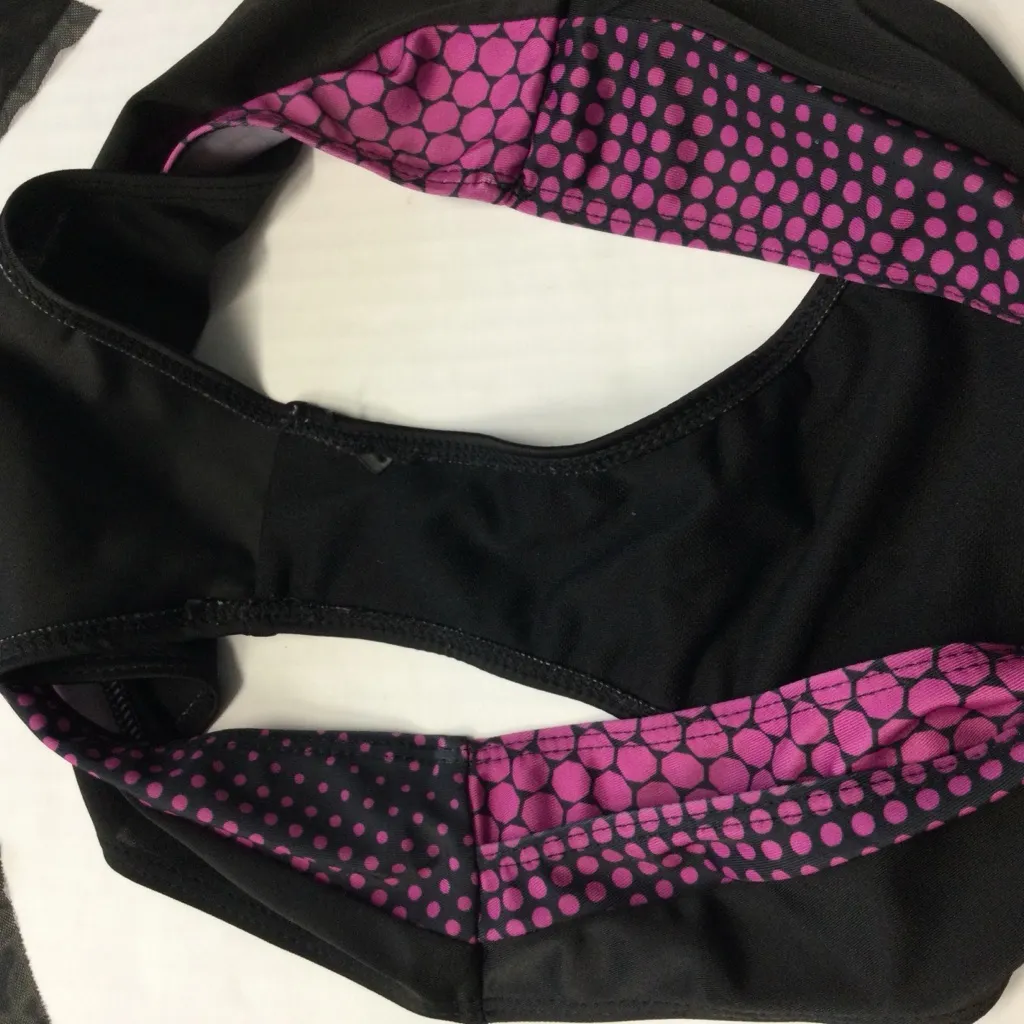 Swimsuit 2 Piece XL Bikini Set Sheer‎ Hankerchief Top Sexy Black & Purple Pink - Image 5