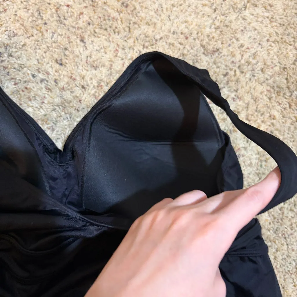 Lands End Black Swim Dress Modest One Piece Swimsuit Size 26 - Image 6