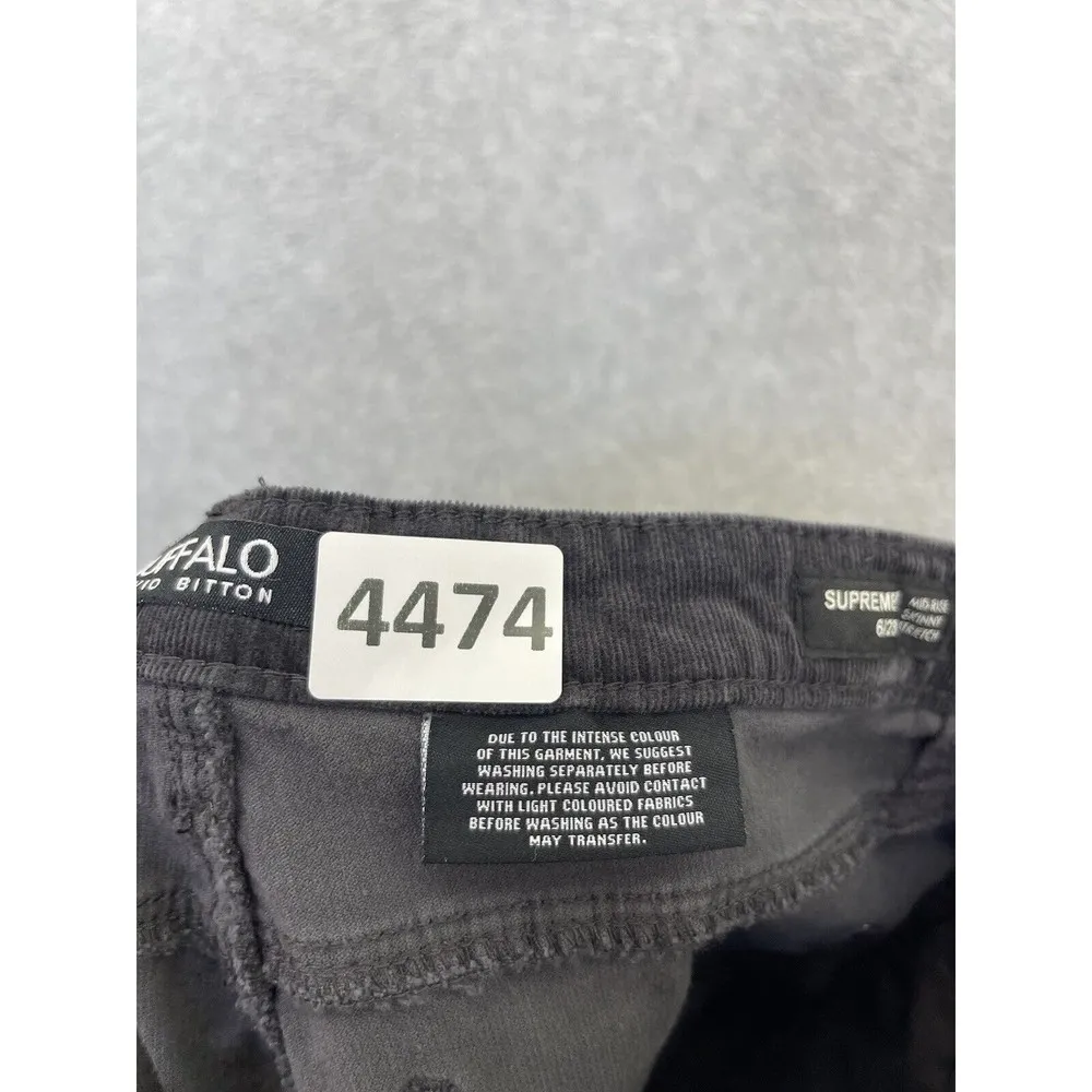 Buffalo David Bitton Women’s Pants Micro Corduroy Solid Gray Sz 6 Supreme Skinny - Image 6