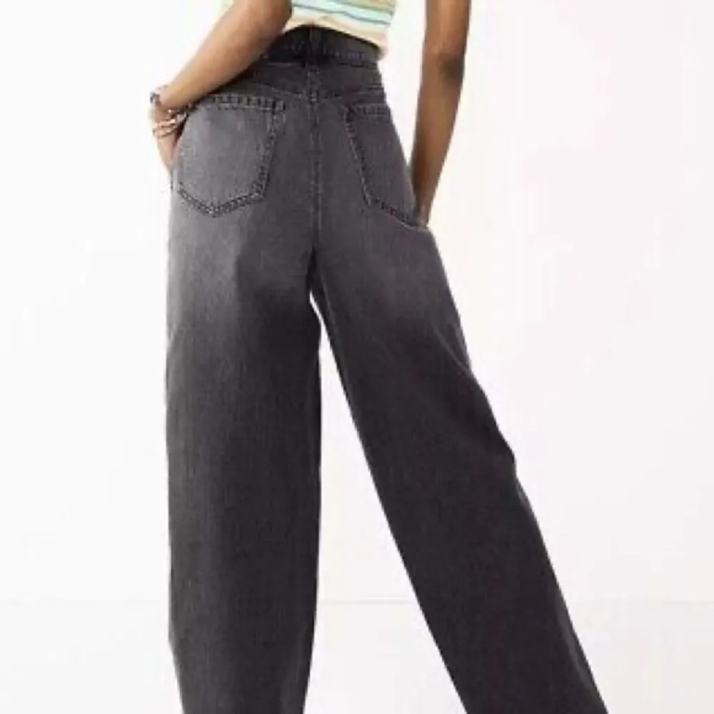 SO Highest Rise Baggy Jeans Womens Juniors Black Slouchy Fit Tapered - Image 2