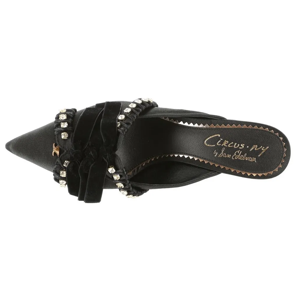 NEW Circus By Sam Edelman Tristyn Heeled Mule Pump Velvet Bow Studded Pointed 10 - Image 5