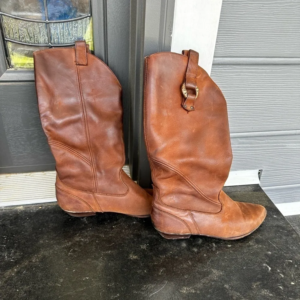 Vintage cowgirl Dexter riding boots western Roadeo genuine leather 9.5 c…​​​ Brown - Image 2