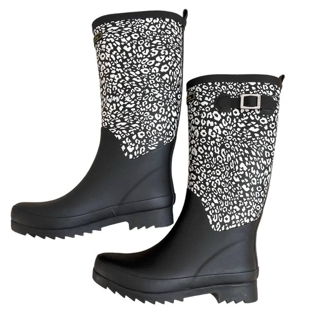 Women’s Camocat Rain Rubber Tall Boots Size 7 Buckle Detail - Image 7