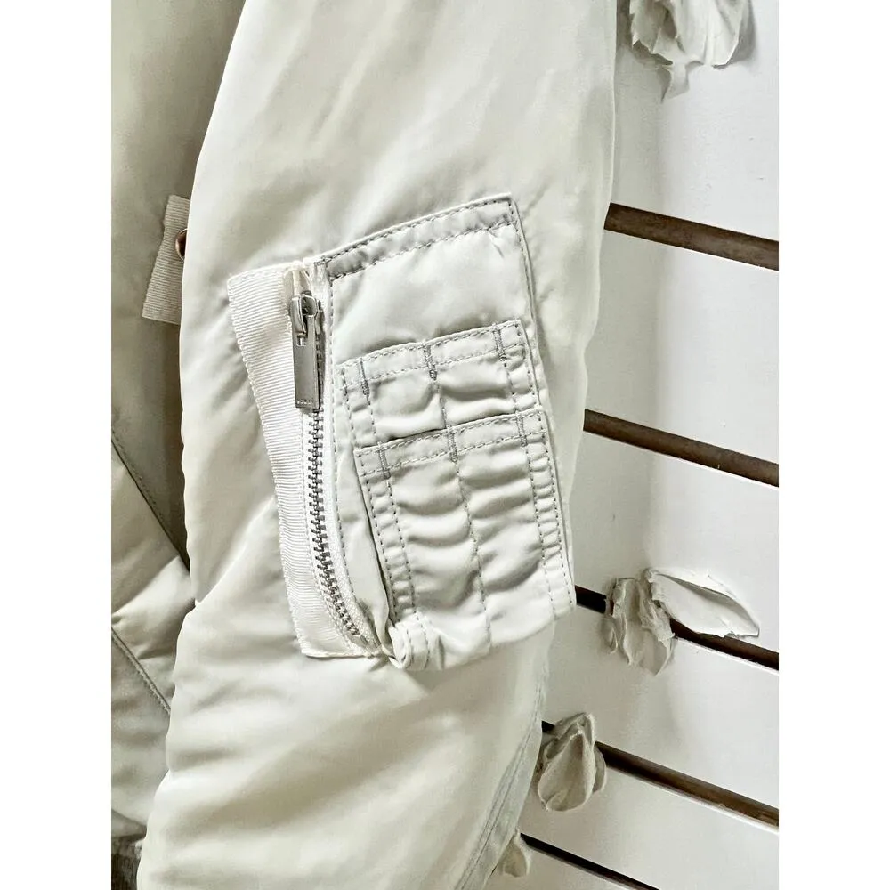 Sacai Long Sleeve Layered Full Zip Denim Twill Blouson Jacket White Womens 1 / S - Image 10