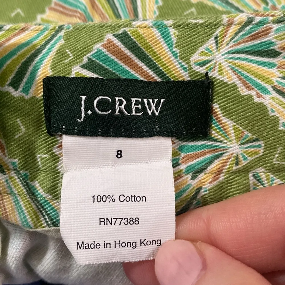 J Crew green Liberty fan print cotton mini skirt size 8 - Image 7