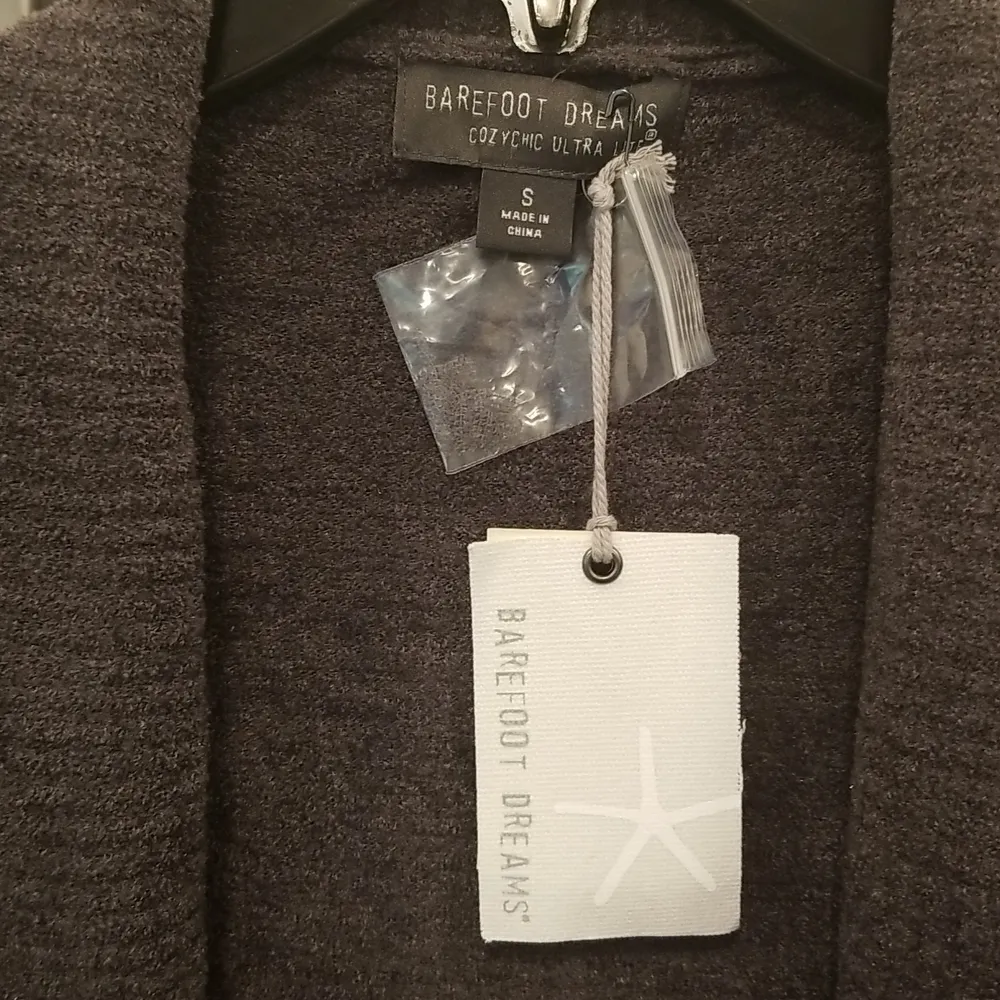 đź’•BAREFOOT DREAMSđź’• CozyChic Drape Rib Cardigan Ultra Lite Carbon Gray S NWT - Image 11