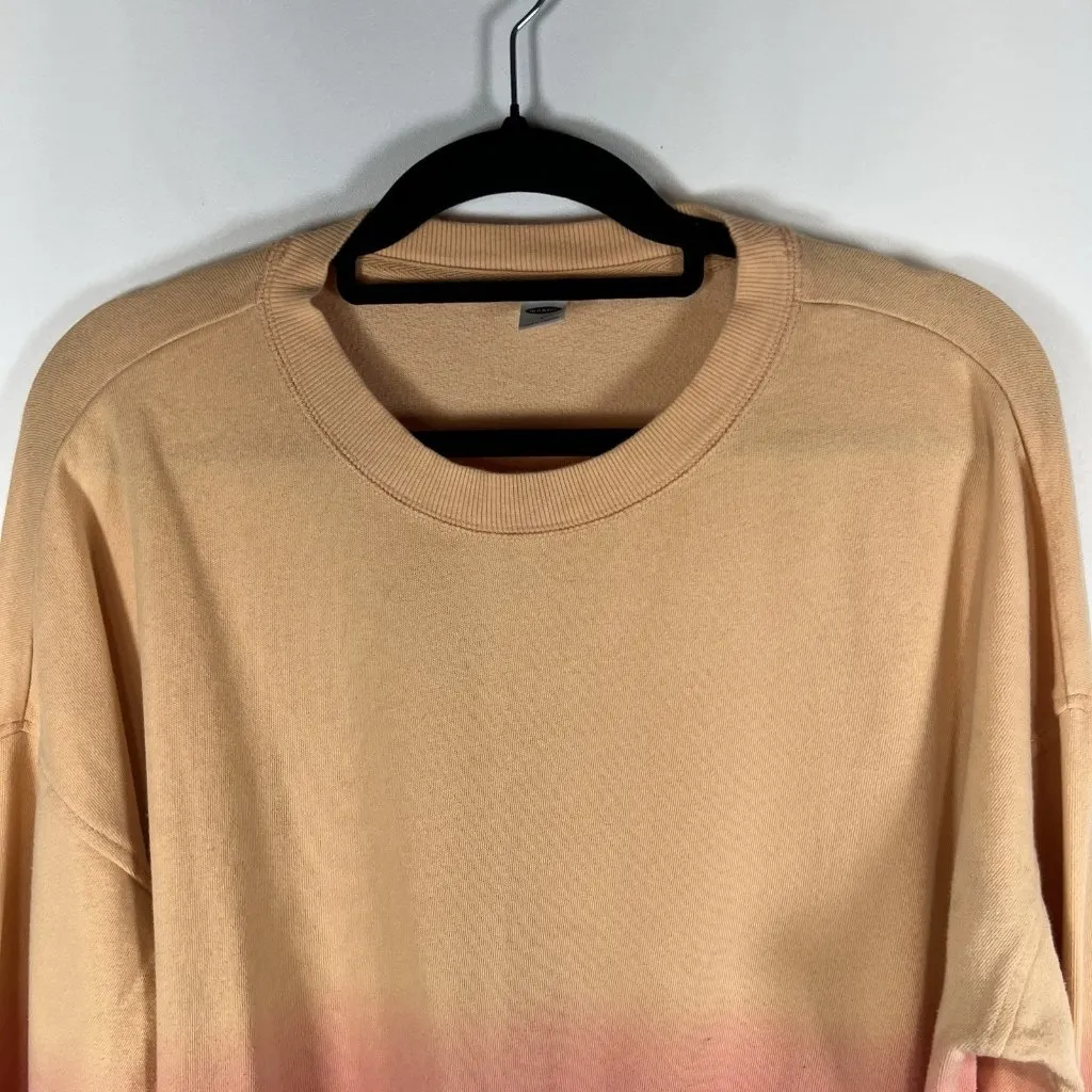 Old‎ Navy  Sweatshirt Women’s L Pink Crewneck Ombre Sunset Beach Ath leisure - Image 2