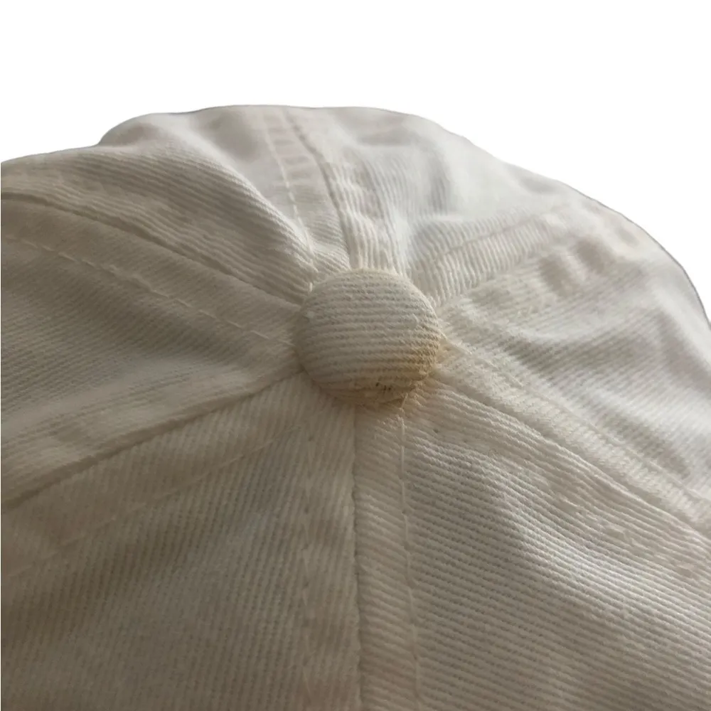 White Cotton Adjustable Cap Hat Beach Chairs OS Athletic Sporty - Image 7