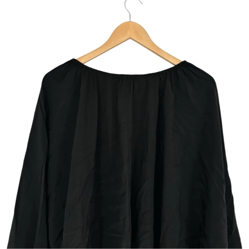 Elizabeth & James Black Chance Top size Large Oversized Silk Long Sleeve Boho - Image 8