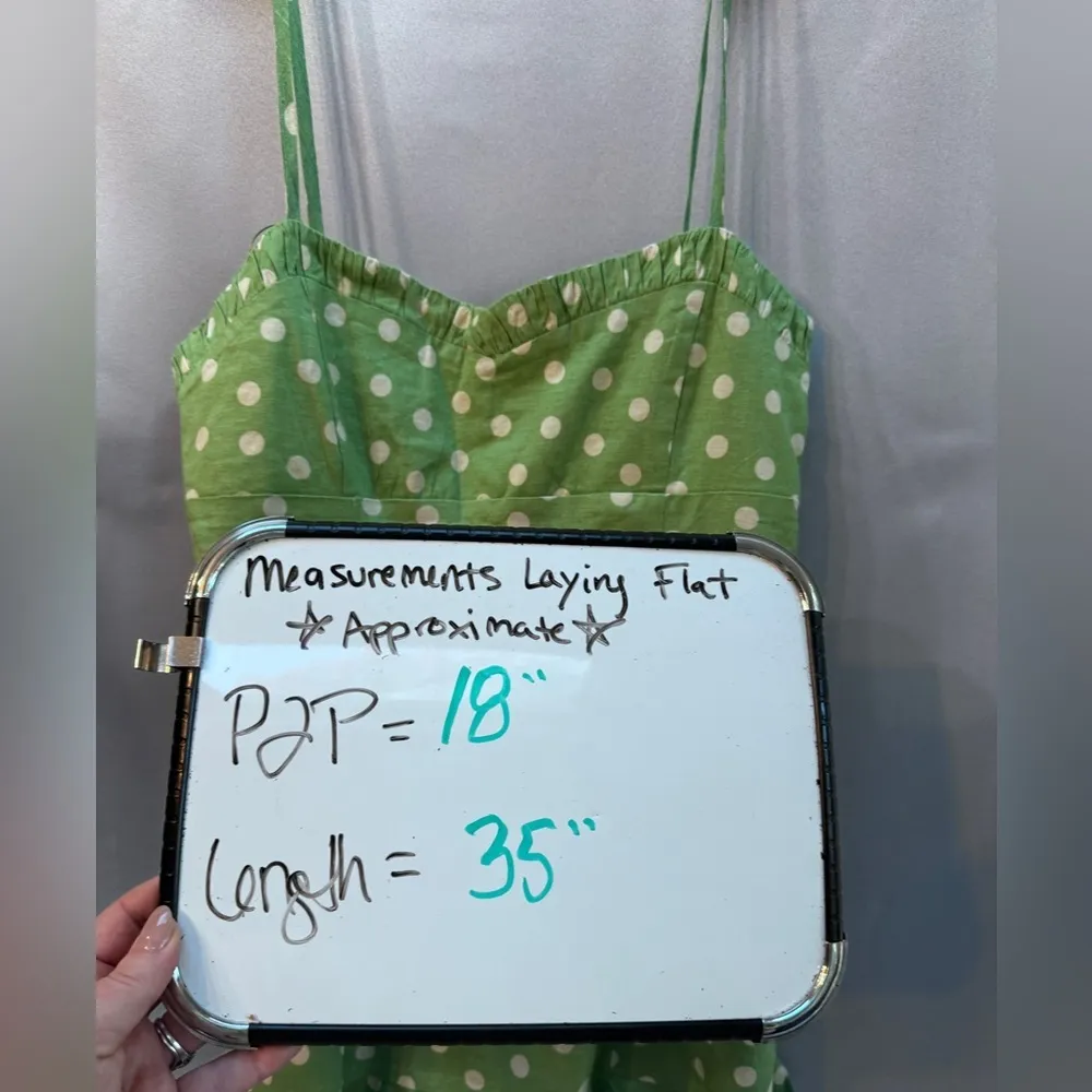 ZARA polka dot linen blend flounced hem dress blogger favorite size large NWT - Image 6