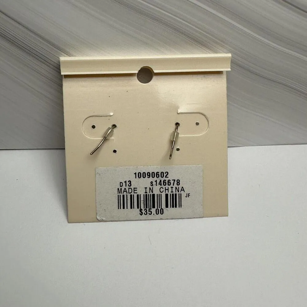 Ann Taylor Gold Tone Brown Bead Faux Pearl Pierced Dangle Drop Earrings NWT $35 - Image 7