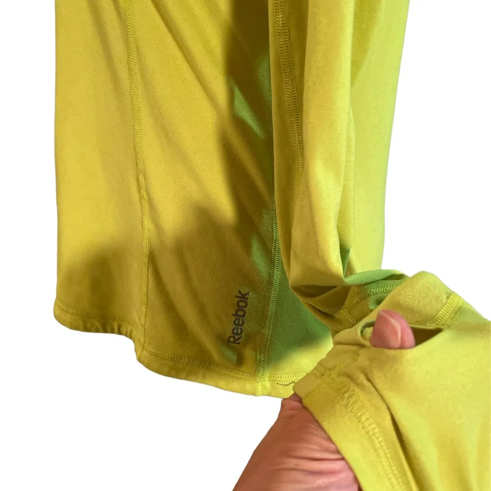 Reebok PLAYDRY Neon Green Lightweight Pullover Front Half Zip Women’s Jacket S - Image 3