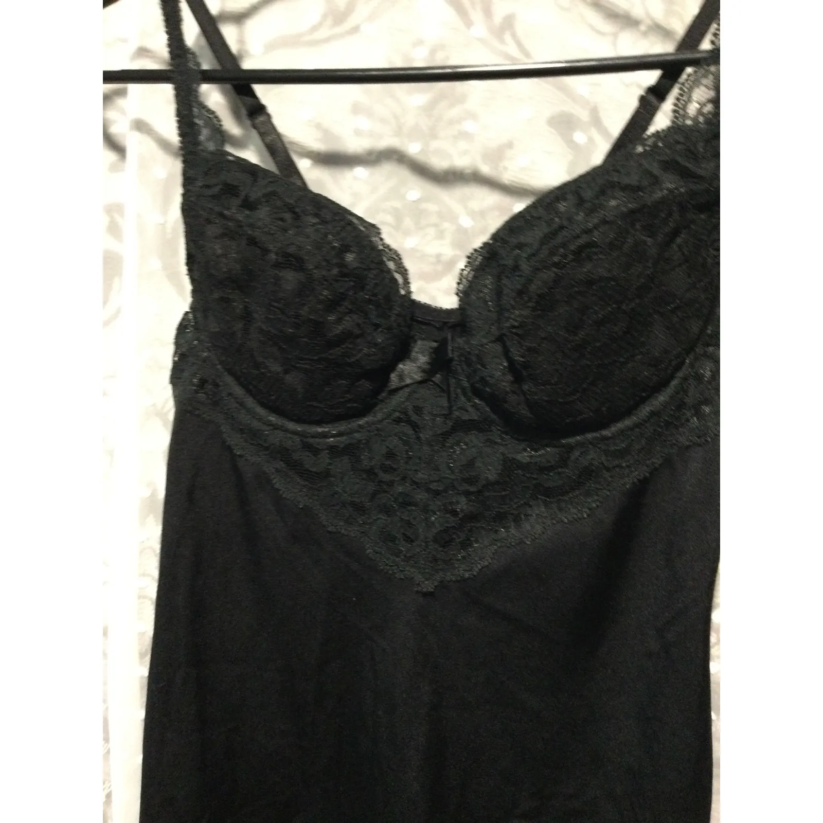 Delicates Lace‎ Trim Bodysuit Lingerie Black Women's Sleepwear Intimates 36B - Image 2