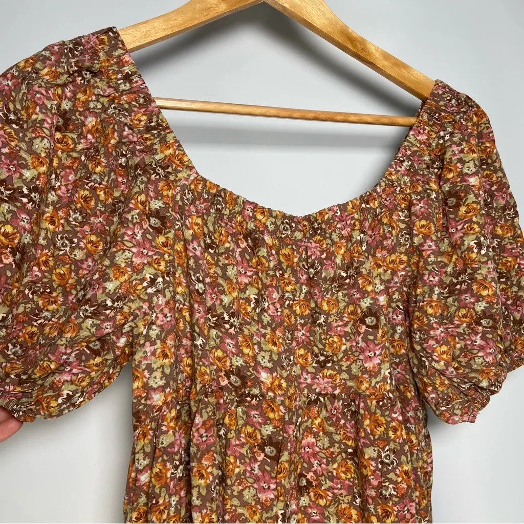 Wild Fable Off Shoulder Mini Dress Babydoll Floral Pink Cottage Boho Cowgirl - Image 7