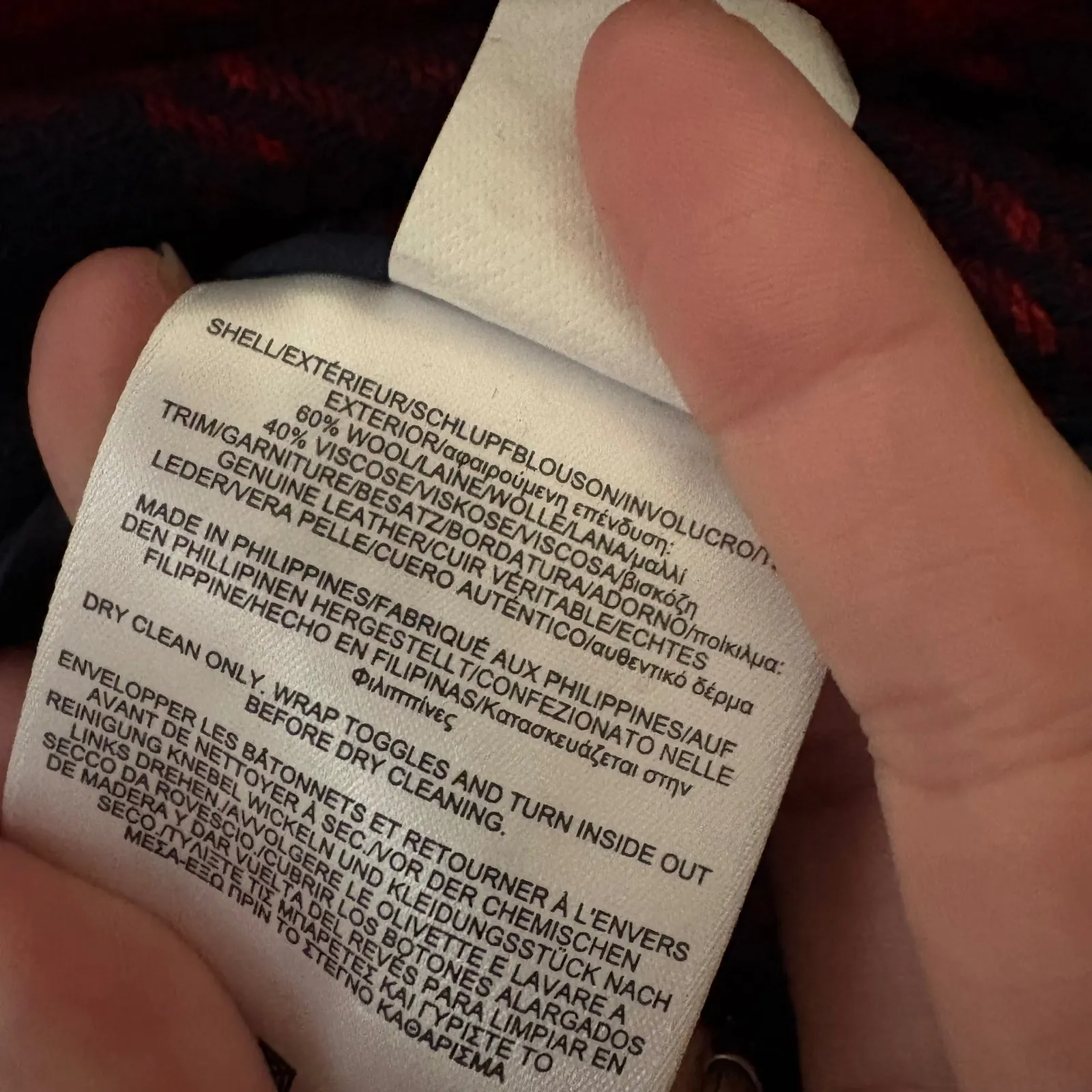 BROOKS BROTHERS Navy Toggle Coat Jacket Wool Fleece Lined Women's Size 10 - Image 8