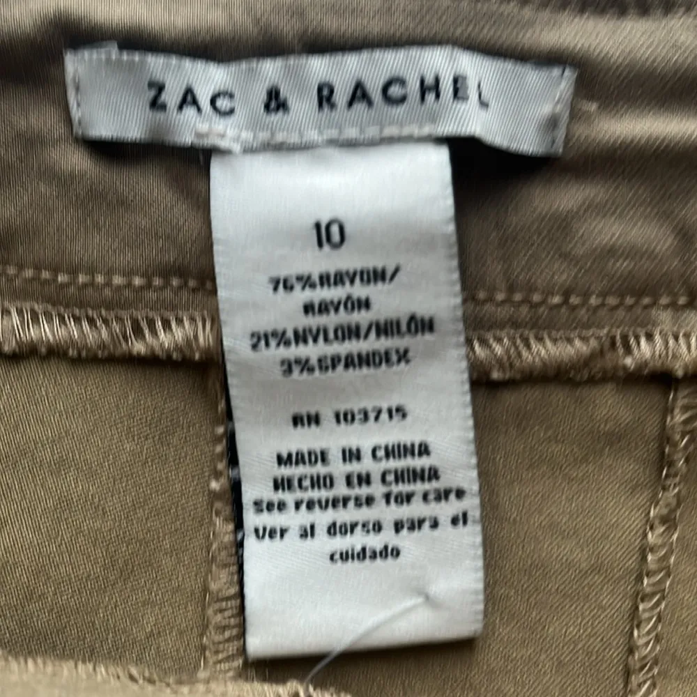 ZAC & RACHEL PULL ON STRETCH SLACK WITH BELT DETAIL SIZE 10 KHAKI Tan - Image 5
