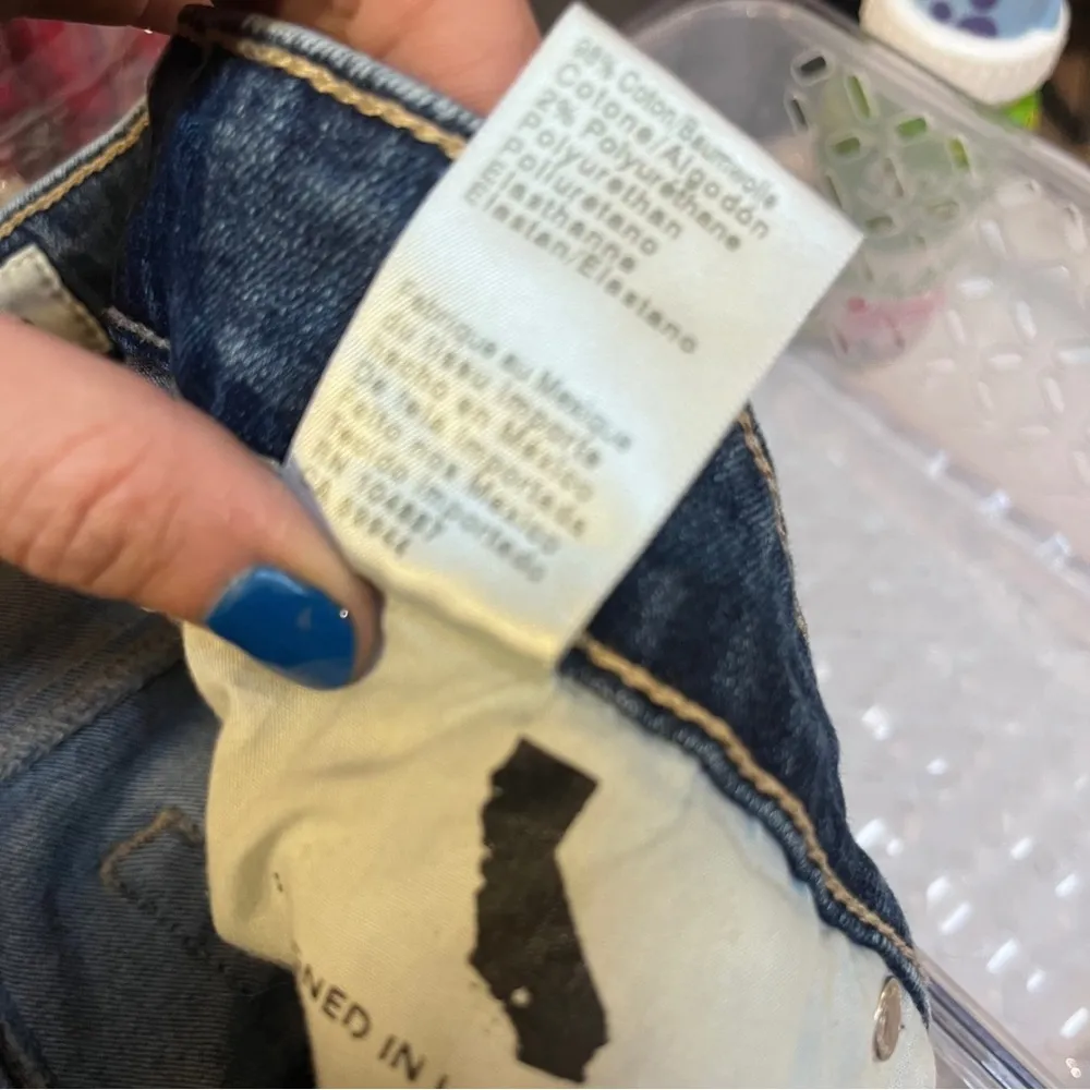 AG Adriano Goldschmied Blue Mari Crop High Rise Slim Straight Jeans sz 32 - Image 5